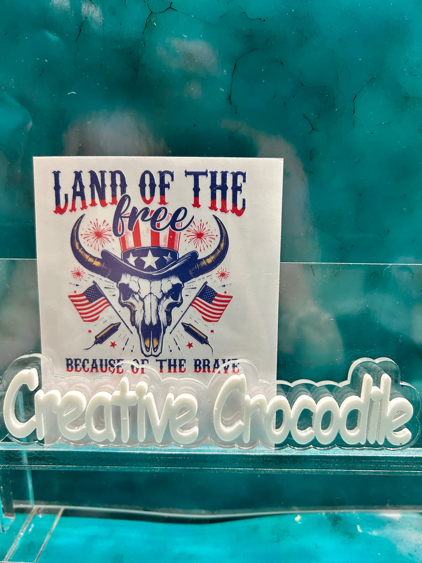 RWB Land of the free skull