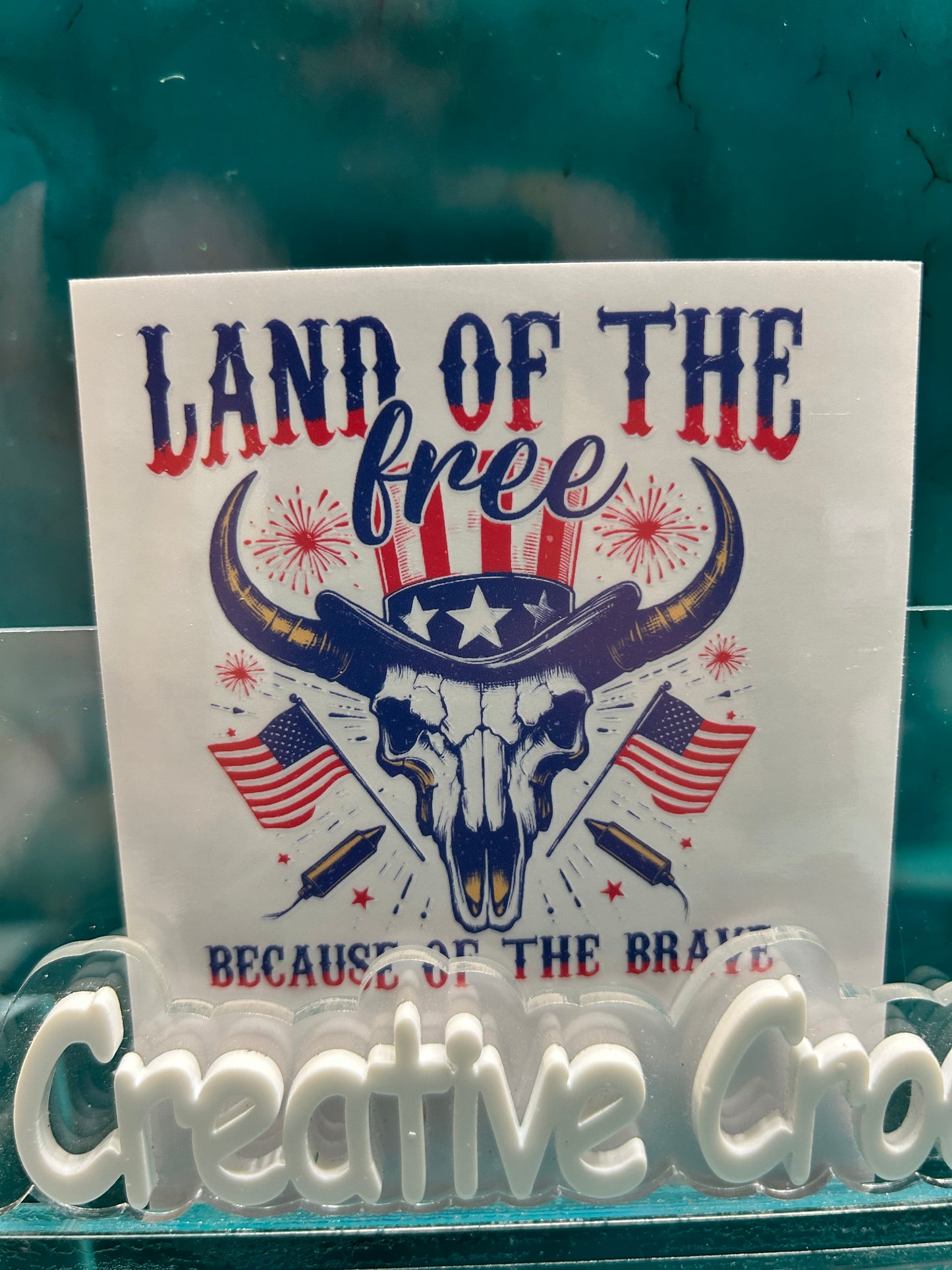 RWB Land of the free skull