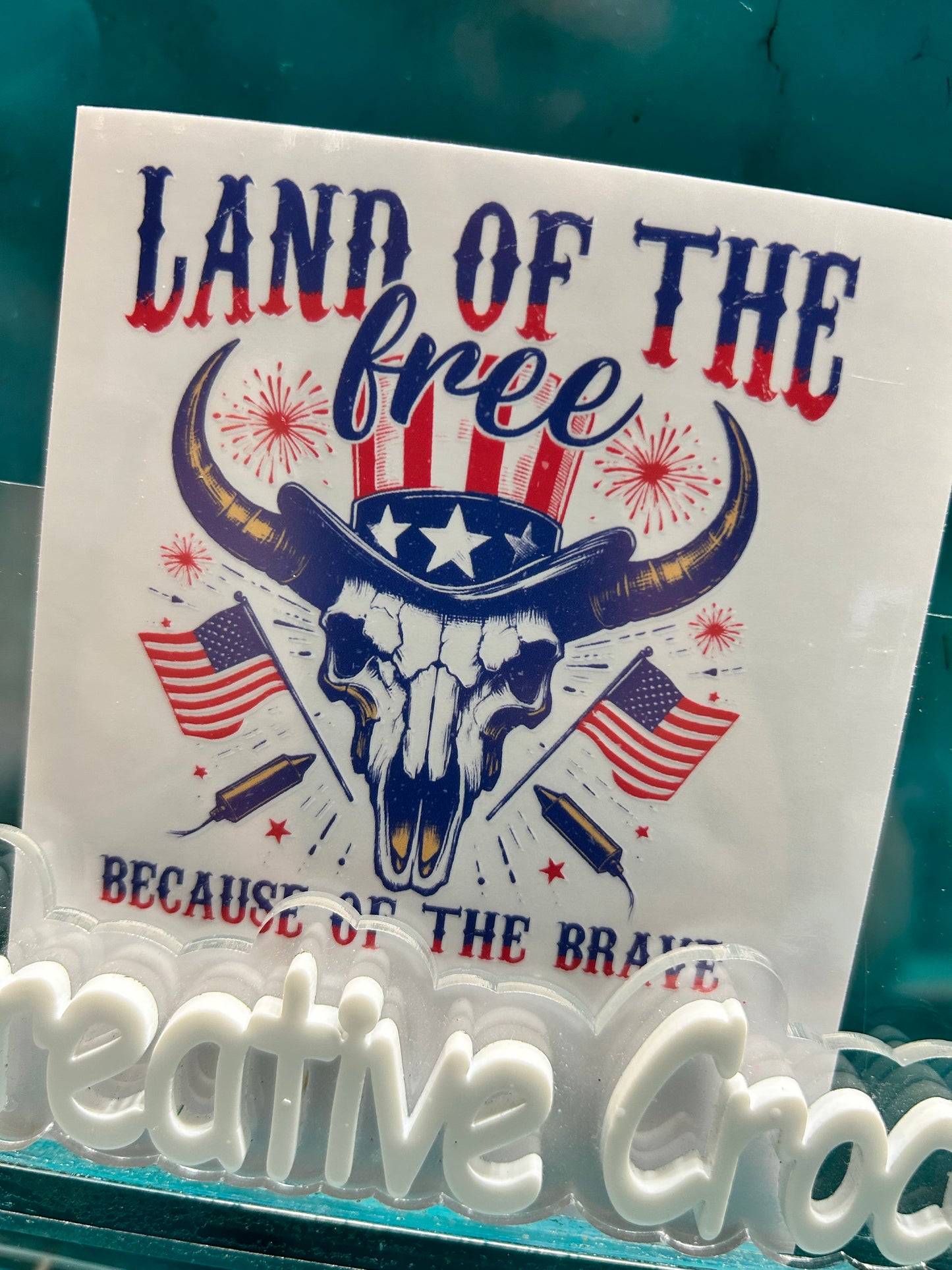 RWB Land of the free skull