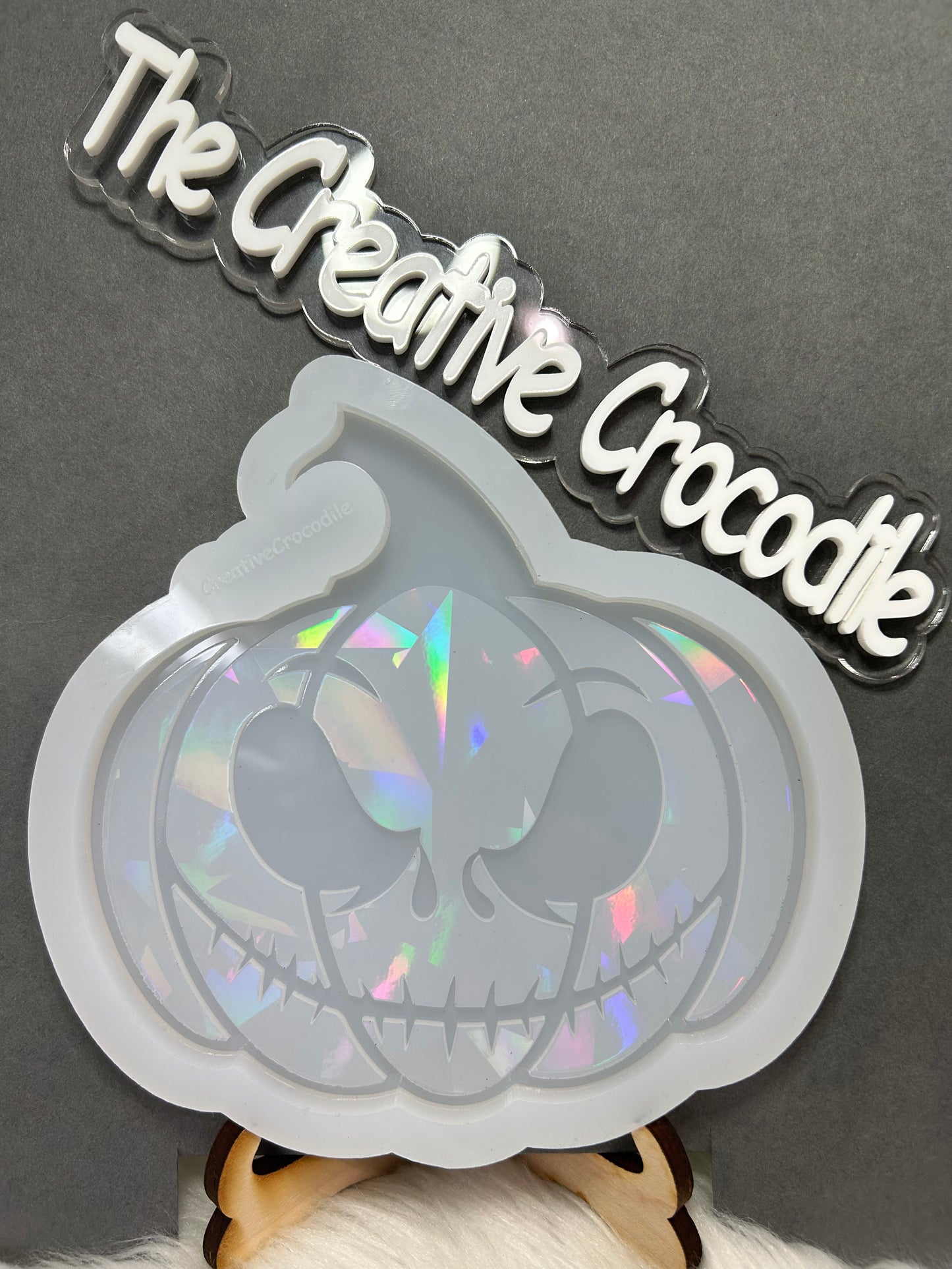 Jack-o-Lantern rainbow holographic mold