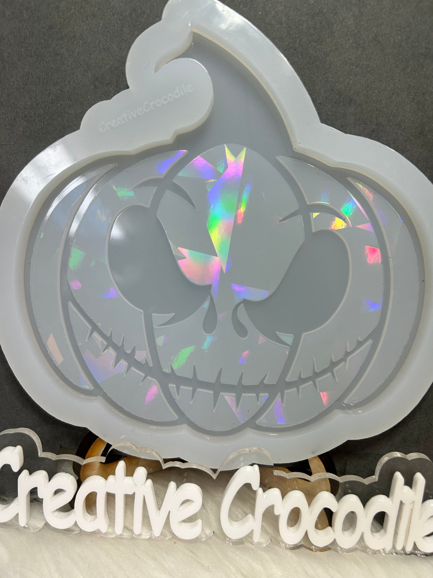 Jack-o-Lantern rainbow holographic mold