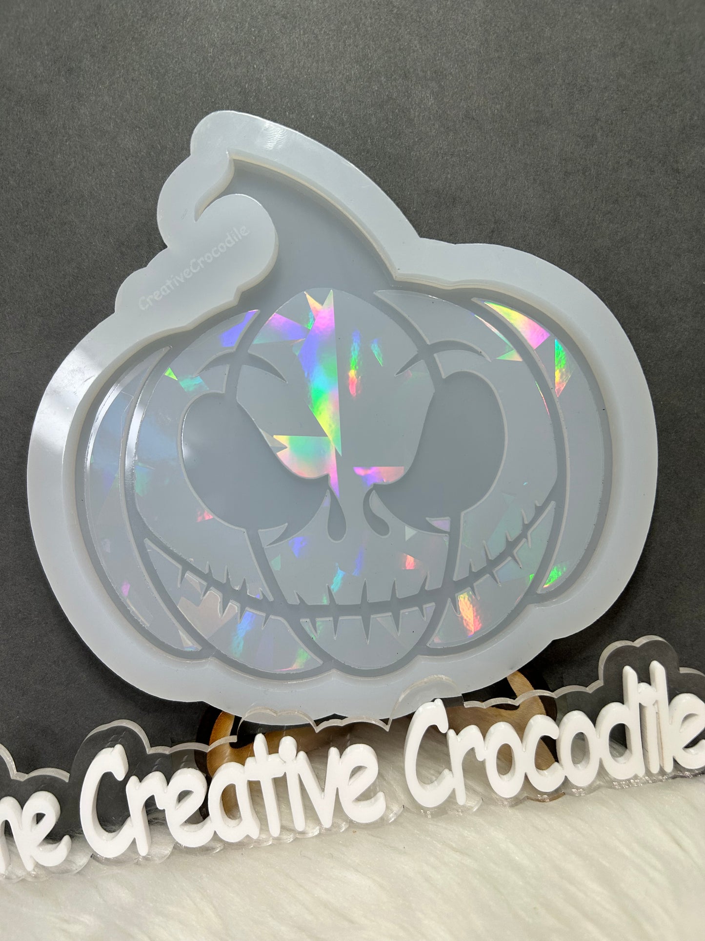 Jack-o-Lantern rainbow holographic mold