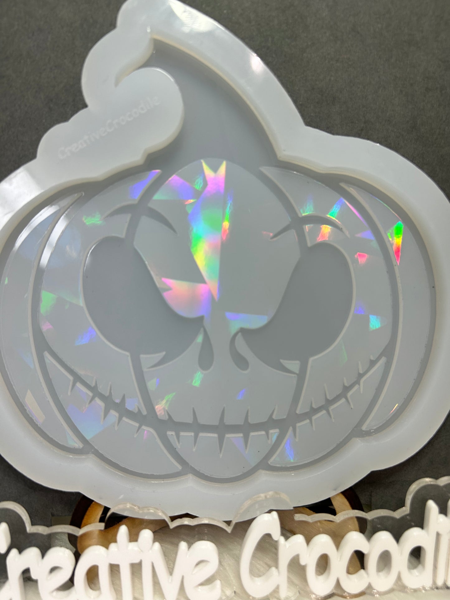 Jack-o-Lantern rainbow holographic mold