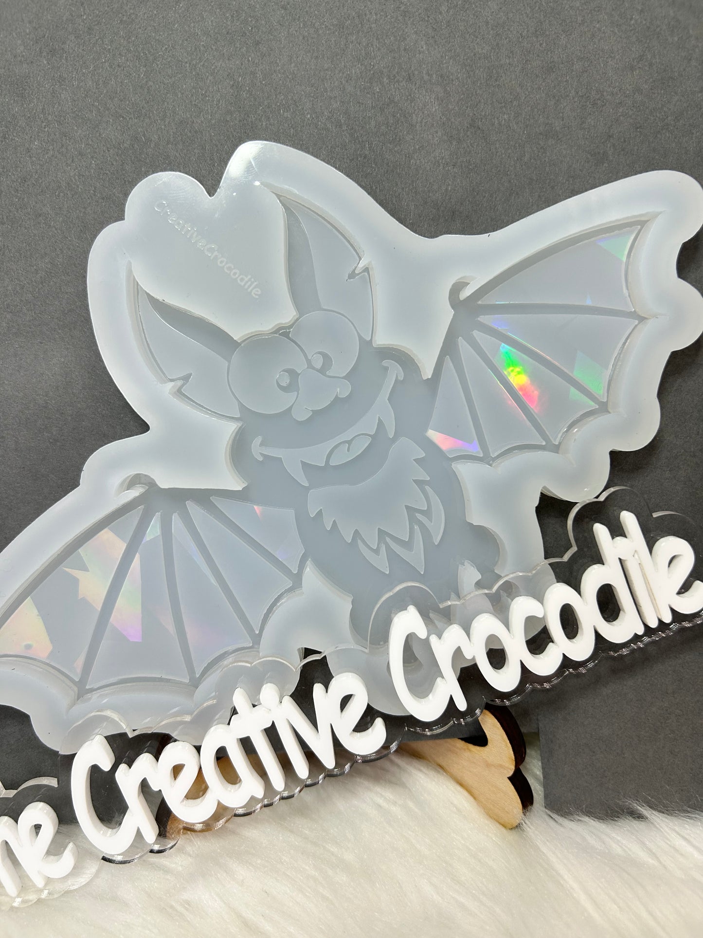 Cute Bat rainbow holographic mold