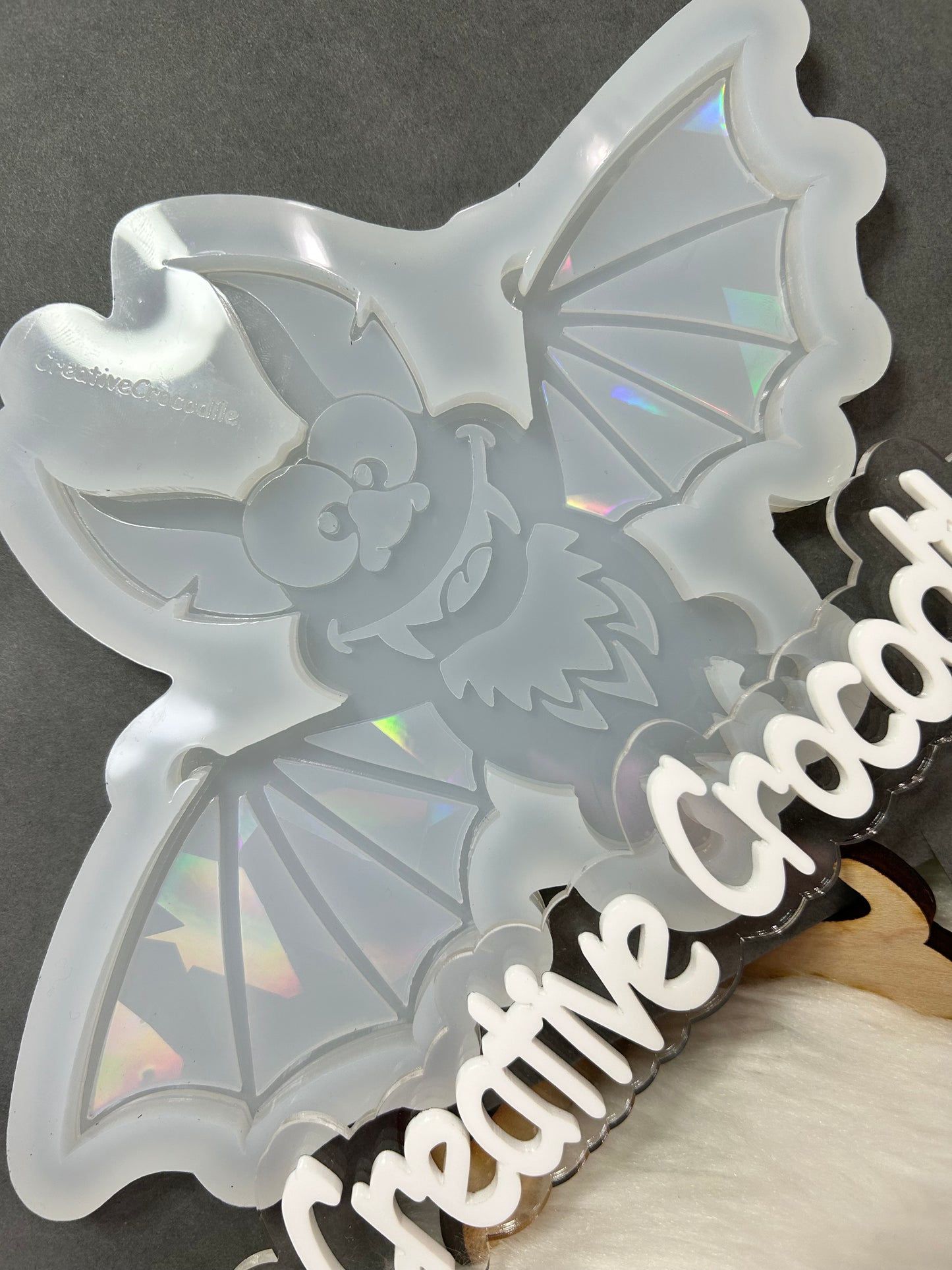 Cute Bat rainbow holographic mold