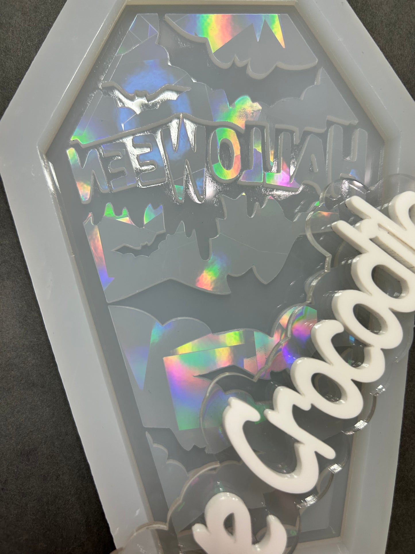 Halloween coffin holographic mold