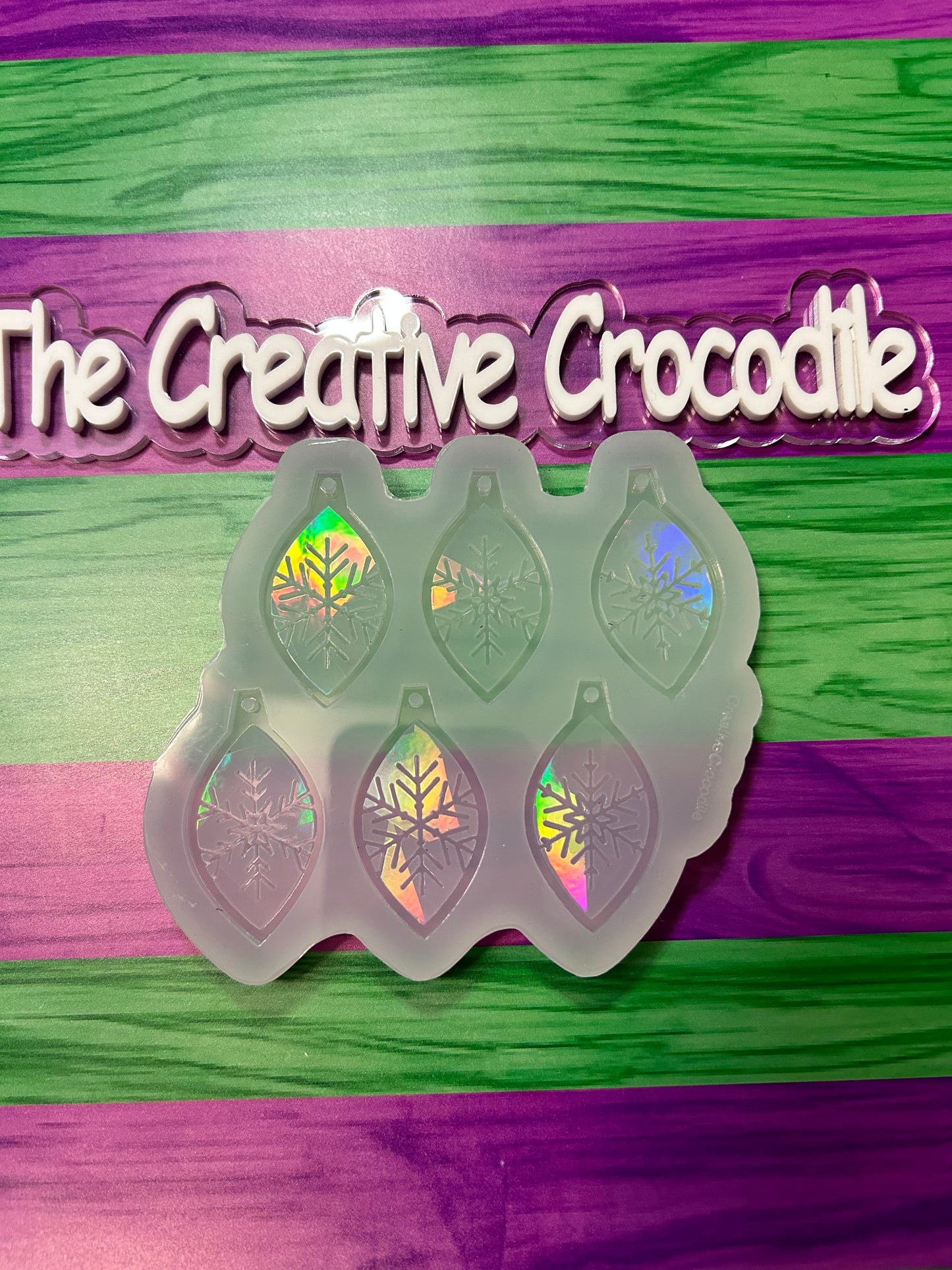Rainbow Holographic Snowflake earring's