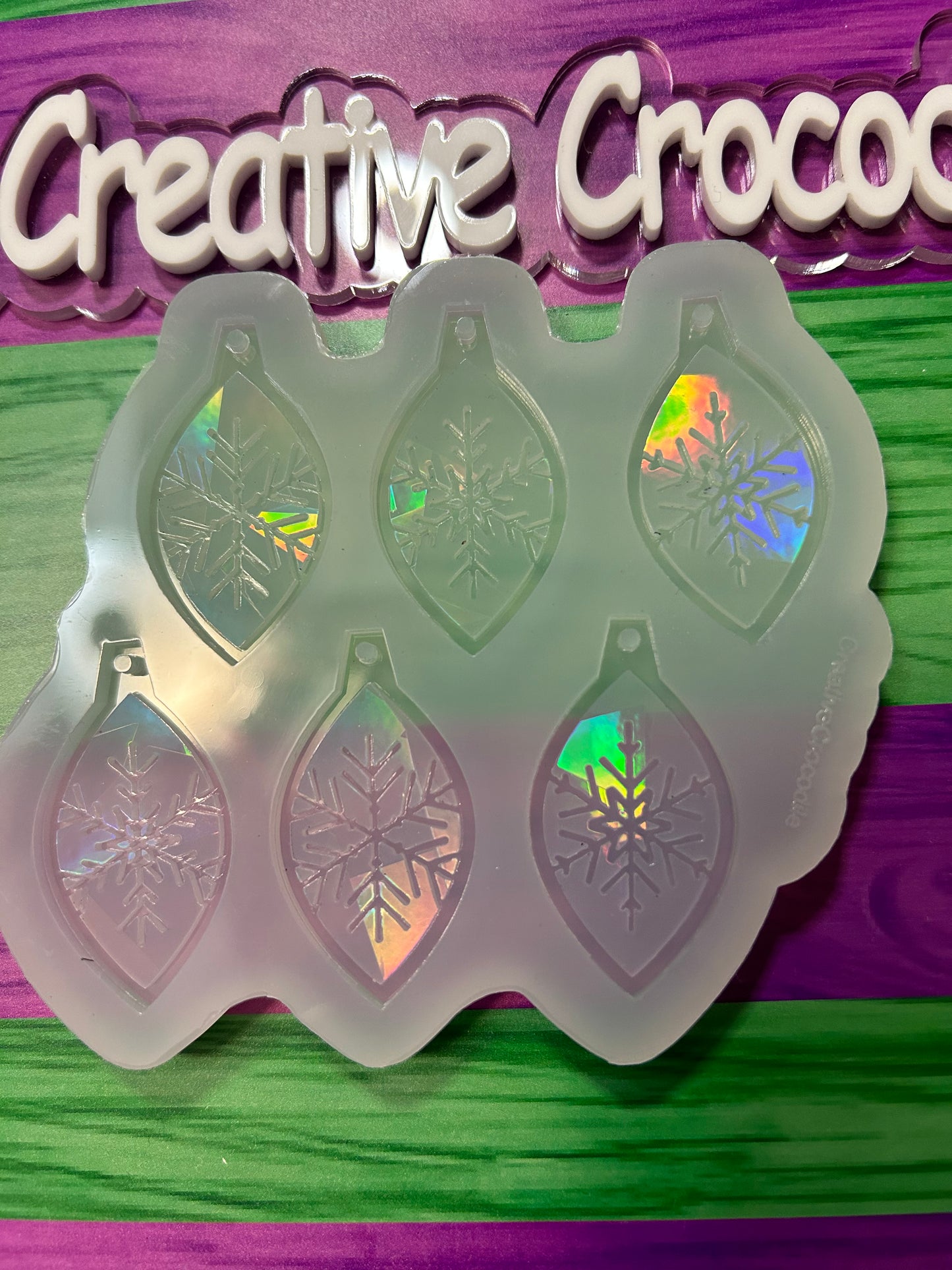 Rainbow Holographic Snowflake earring's
