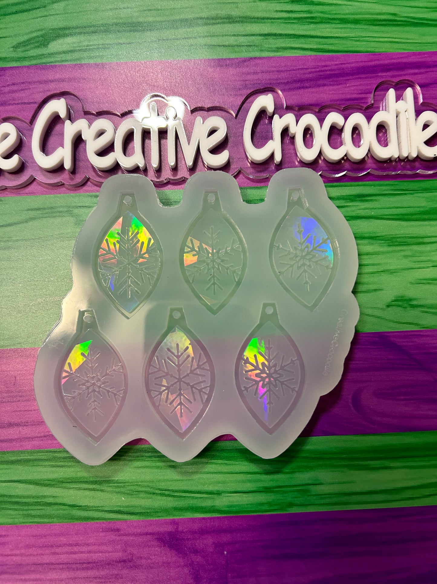 Rainbow Holographic Snowflake earring's