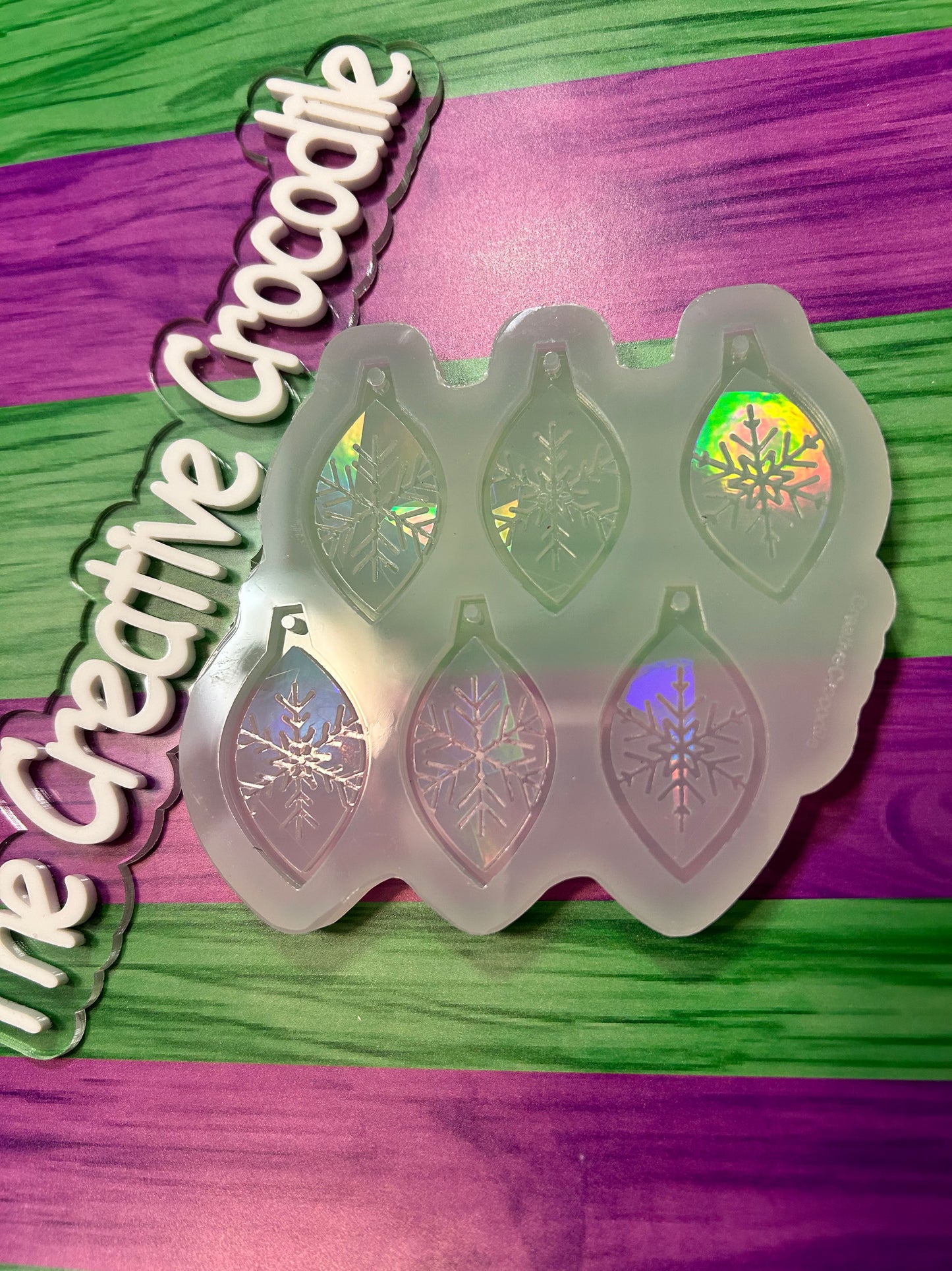 Rainbow Holographic Snowflake earring's