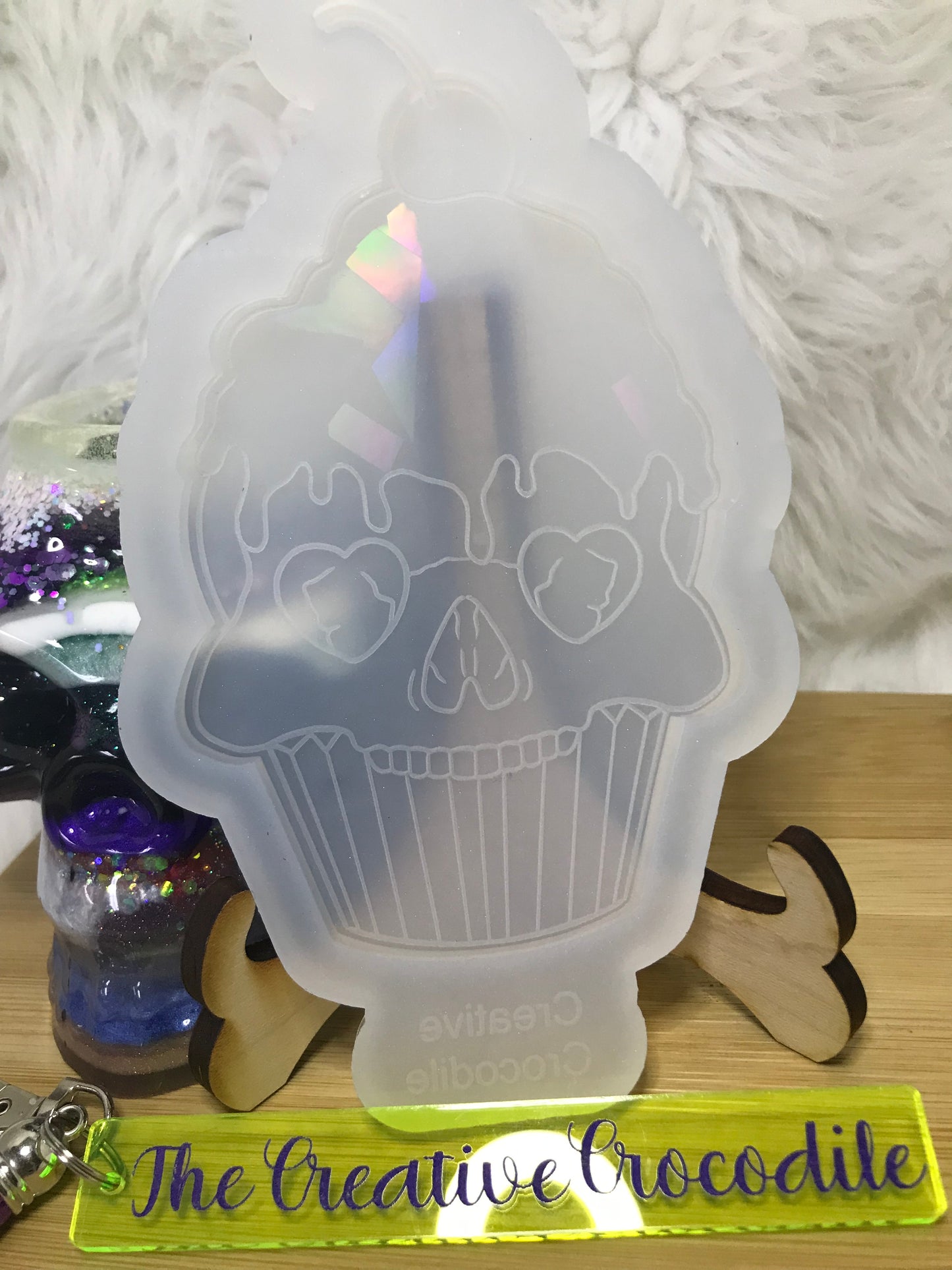 Holographic Cupcake Skull Mold