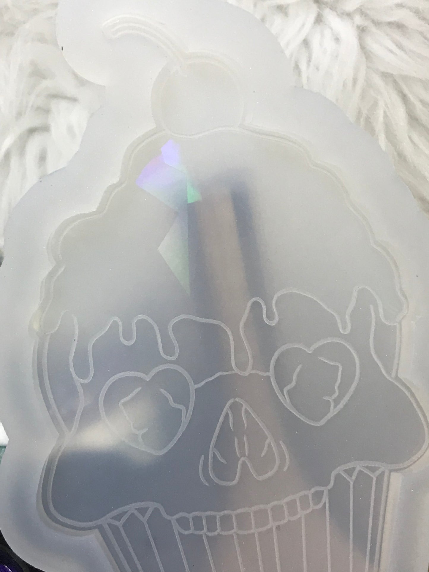 Holographic Cupcake Skull Mold