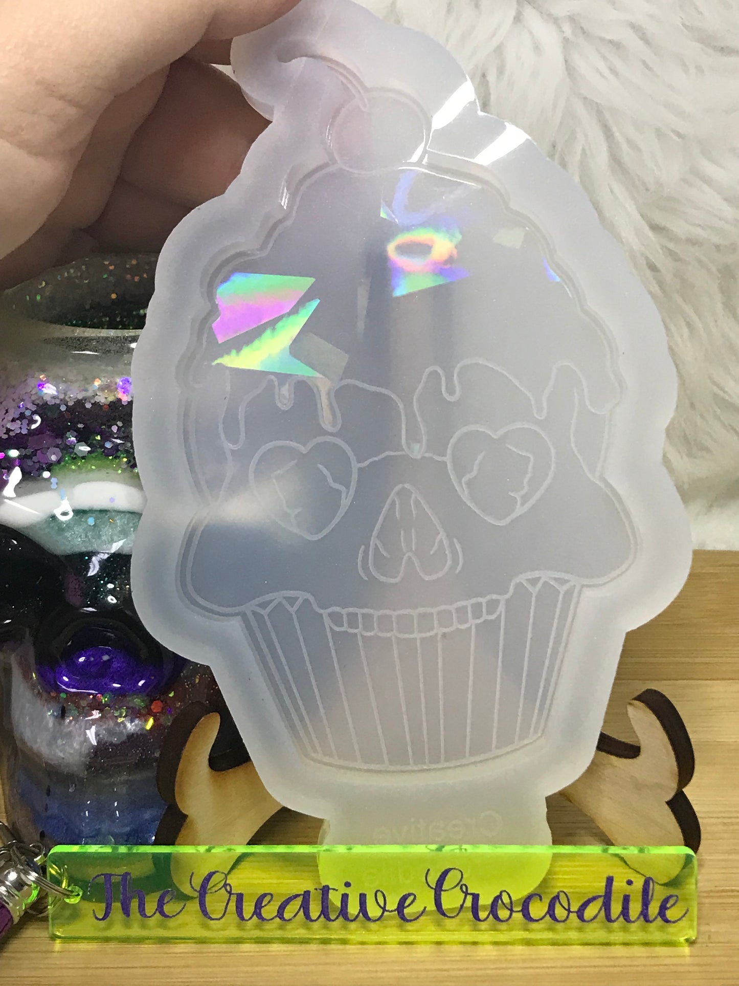 Holographic Cupcake Skull Mold