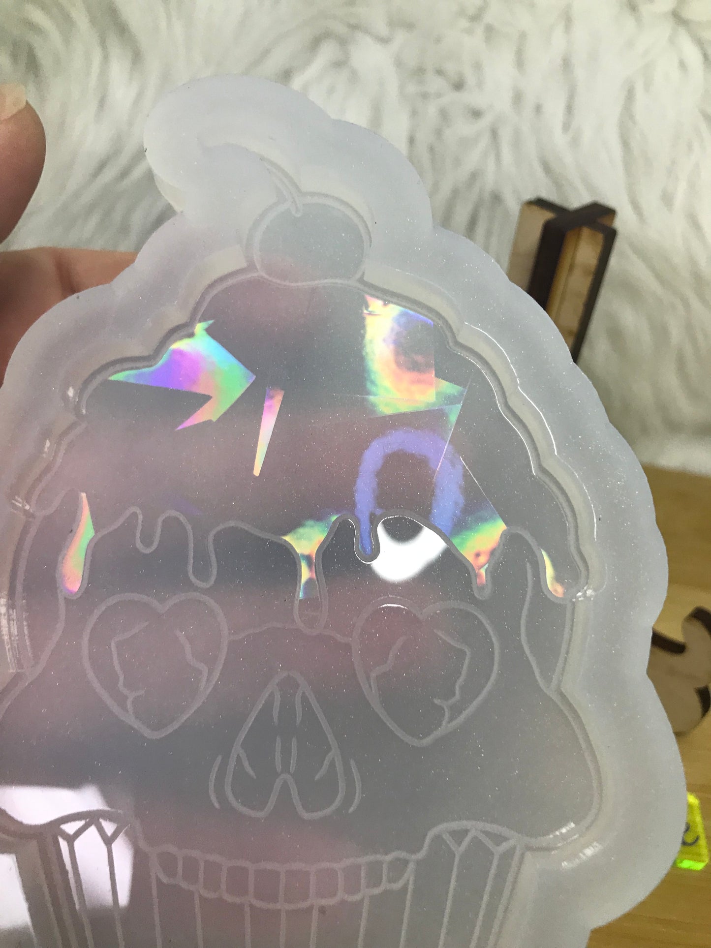 Holographic Cupcake Skull Mold