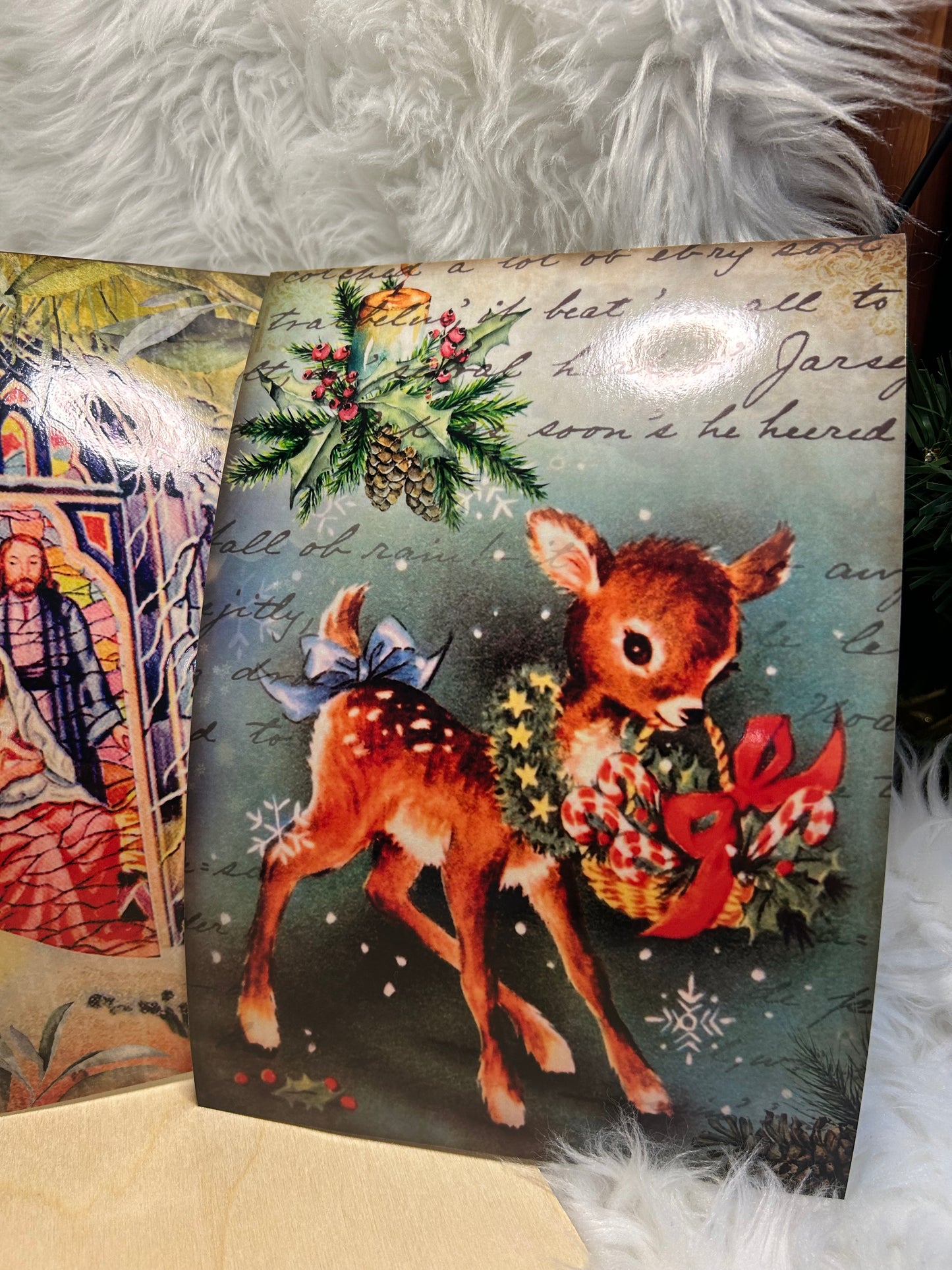 Vintage Reindeer 3/4 Wrap