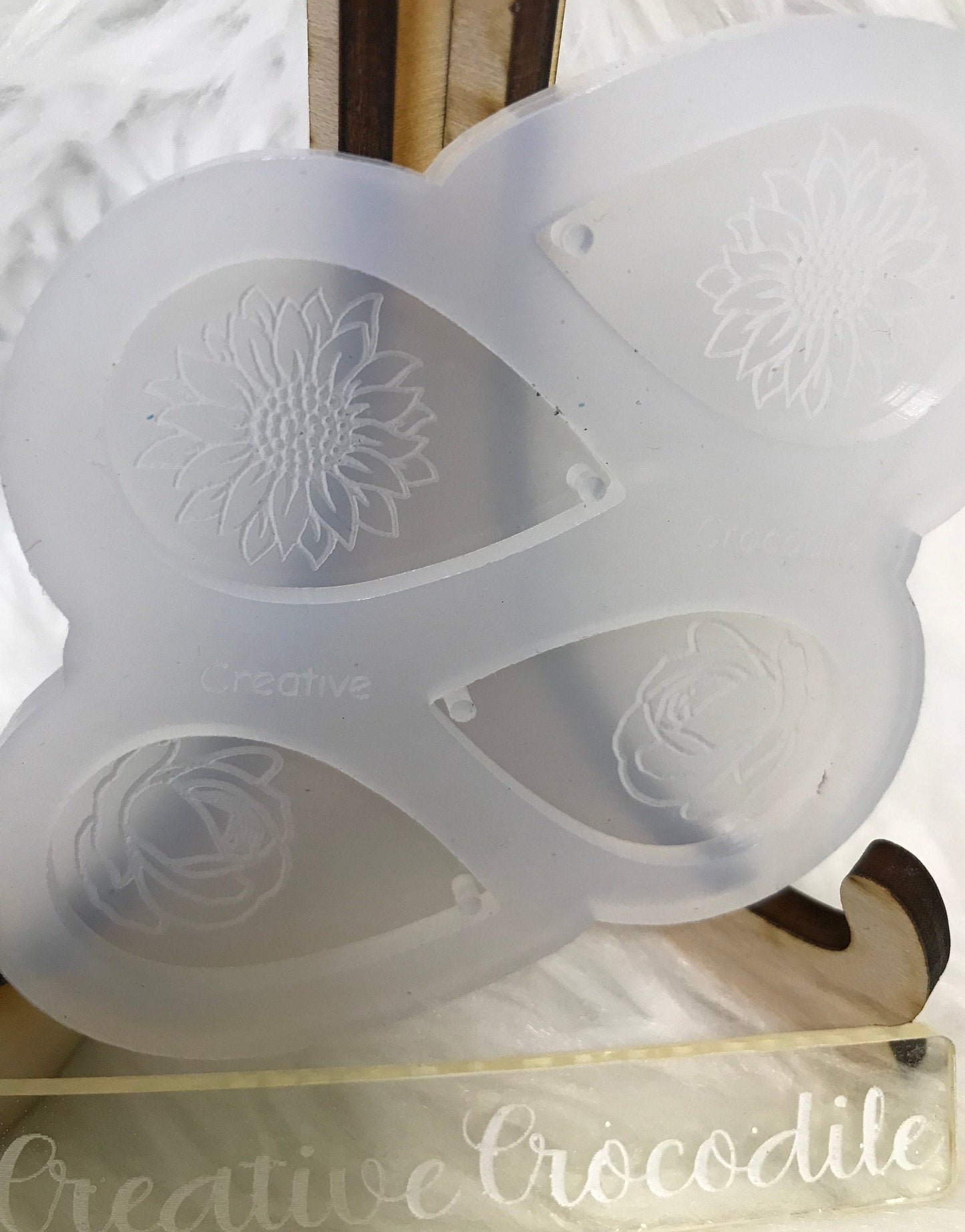 Rose and Sunflower earring mold