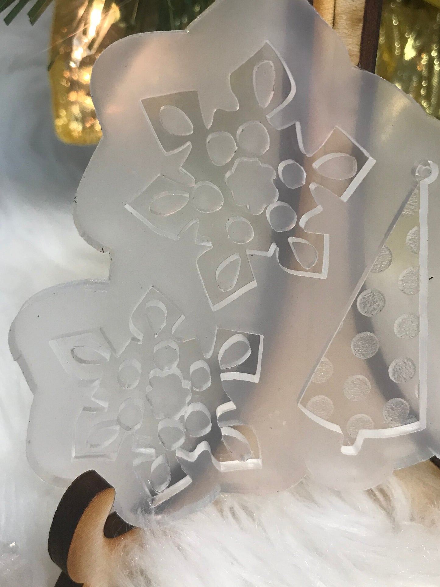 Snowflake and Polka Dot tree Earring mold