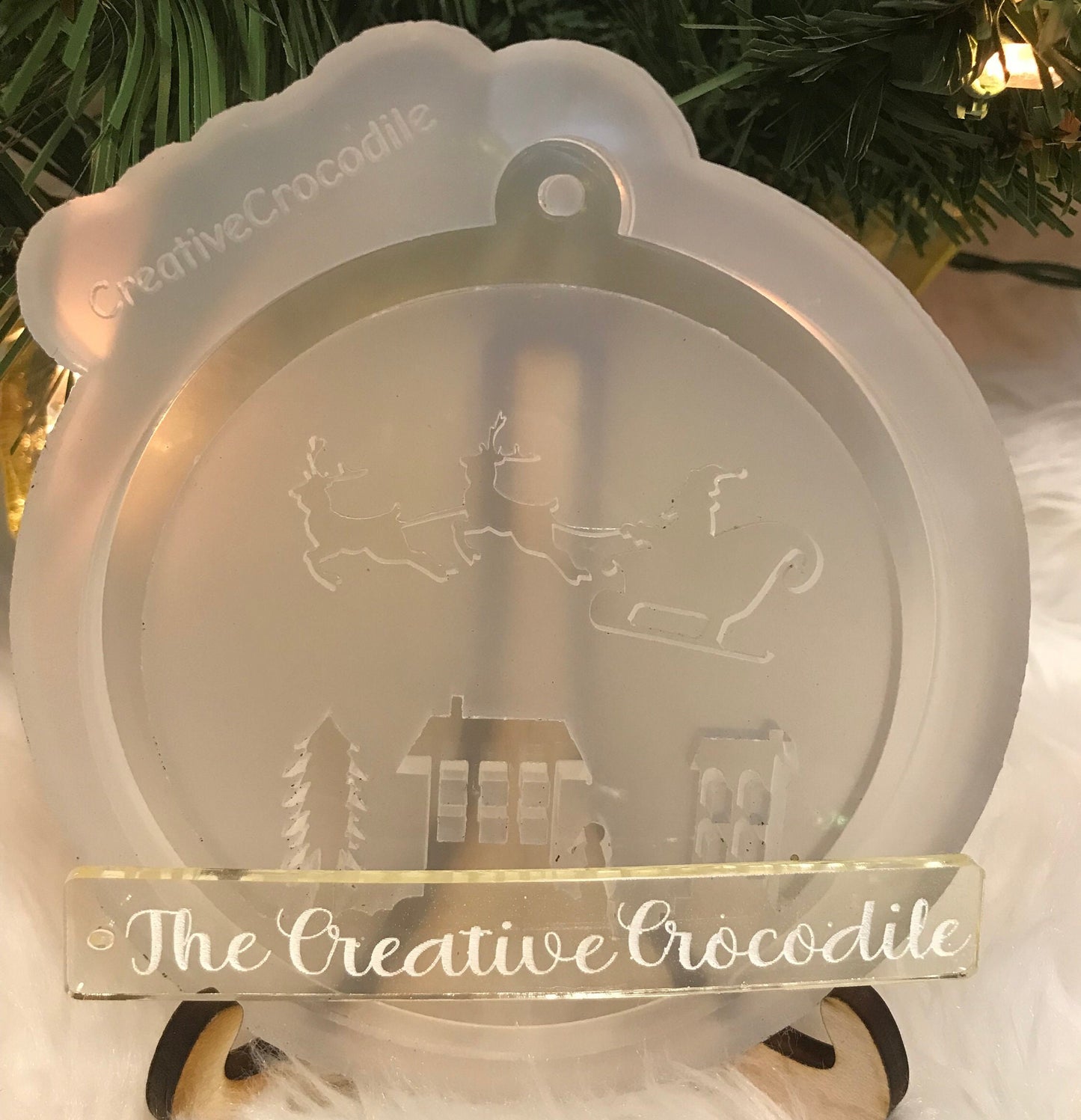 Ornament shaker mold, Santa's Sleigh