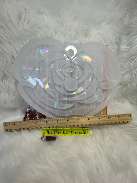 Holographic heart wine carrier mold